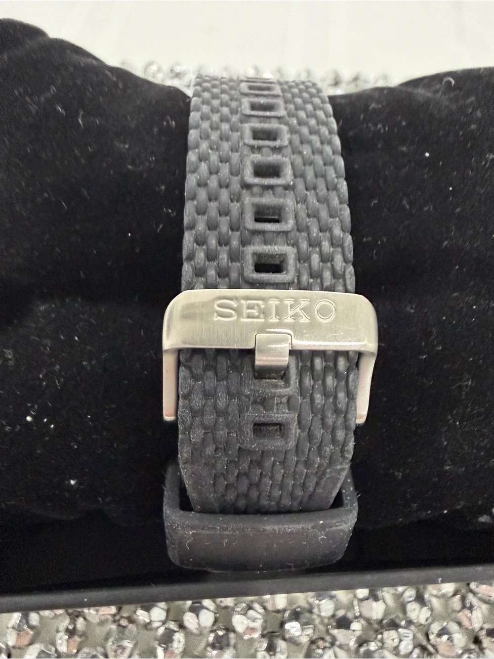 Seiko Blue Dial Automatic Dive Watch with Black Strap